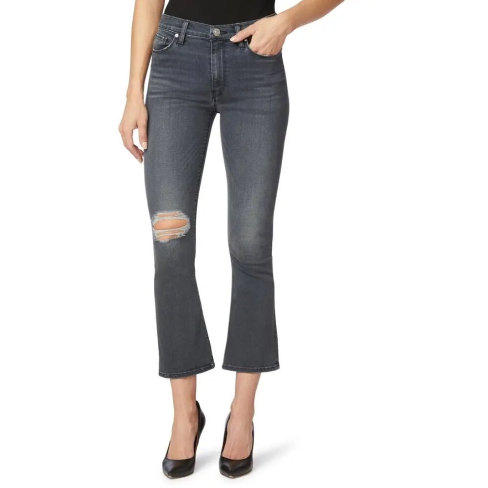 Hudson Jeans Barbara Bootcut Destroyed Harvest Moon Gray Wash Like-New - 30